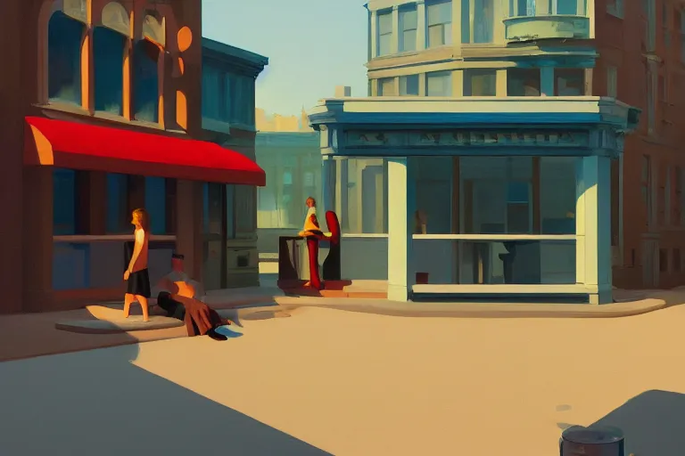 Image similar to another world game, painted by edward hopper, painted by james gilleard, airbrush, trending on artstation.