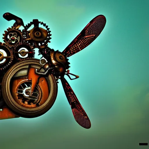 Image similar to steampunk mechanic dragonfly, award winning photo, 8 k,