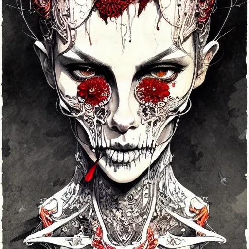 Image similar to portrait painted in ian mcque style drawn by vania zouravliov and takato yamamoto, inspired by skull, intricate acrylic gouache painting, high detail, sharp high detail, artstation