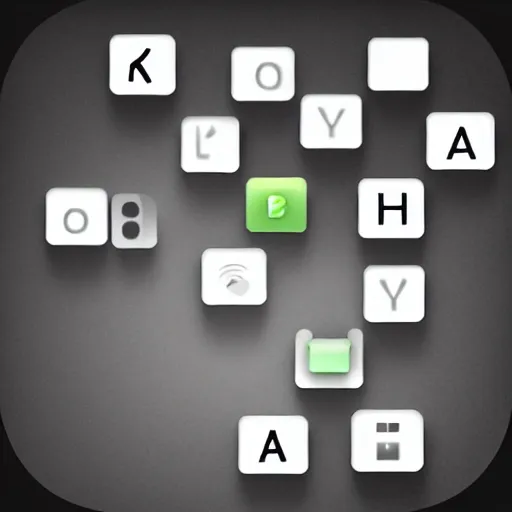 Image similar to ios app icon, finding words, elegant