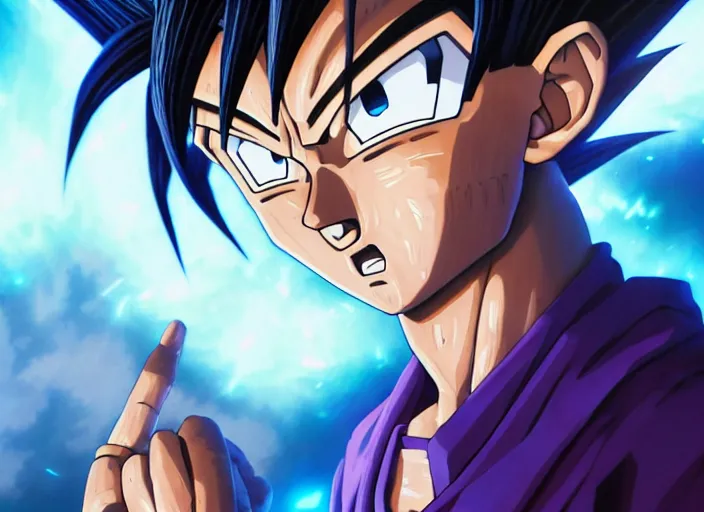 Image similar to highly detailed portrait of yugi moto, in dragon ball super, stephen bliss, 8 k, unreal engine, fantasy art by greg rutkowski, loish, rhads, ferdinand knab, makoto shinkai and lois van baarle, ilya kuvshinov, rossdraws, tom bagshaw, global illumination, radiant light, detailed and intricate environment