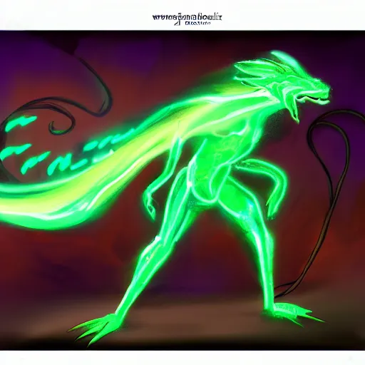 Image similar to creature concept of a neon elemental, whirling energy made of neon ( dramatic, cinematic, digital fantasy art )