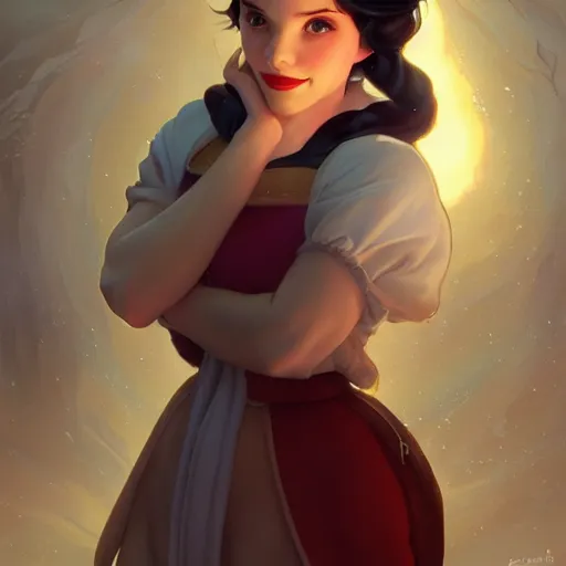 Prompt: portrait of snow white from disney, girl, disney, highly detailed, digital painting, artstation, concept art, smooth, sharp focus, illustration, art by artgerm and greg rutkowski and alphonse mucha