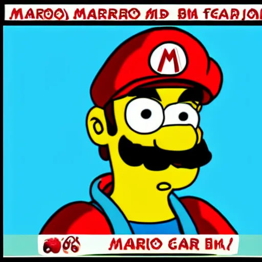 Image similar to mario as a simpsons character