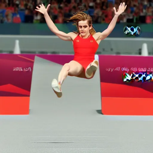 Image similar to emma watson doing long jump at the olympics