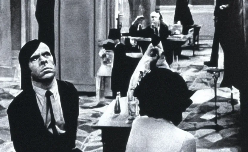 Image similar to a still from the conformist ( 1 9 7 0 ), sharp, very detailed, great quality,