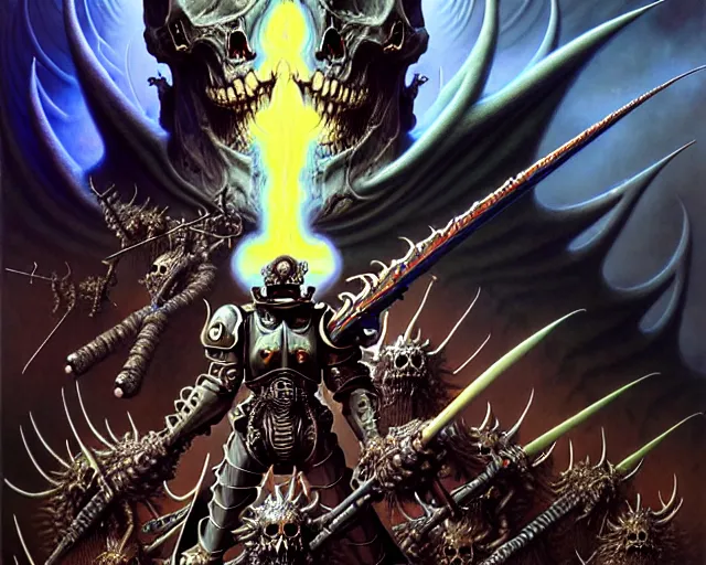 Image similar to the army of darkness and death angels, fantasy character portrait made of fractals facing each other, ultra realistic, wide angle, intricate details, the fifth element artifacts, highly detailed by peter mohrbacher, hajime sorayama, wayne barlowe, boris vallejo, aaron horkey, gaston bussiere, craig mullins