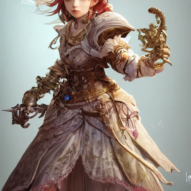 Image similar to studio portrait of neutral good colorful female cleric bard healer as absurdly beautiful, gorgeous, elegant, young gravure idol, an ultrafine hyperdetailed illustration by kim jung gi, irakli nadar, intricate linework, sharp focus, bright colors, octopath traveler, final fantasy, unreal engine 5 highly rendered, global illumination, radiant light, detailed and intricate environment