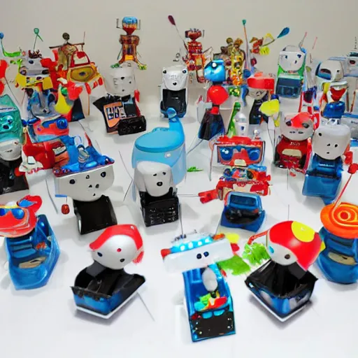 Image similar to robots having a cool party birthday party, highly detailed