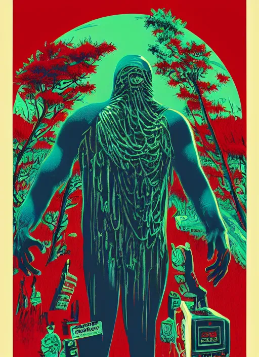 Image similar to Creepshow (1982) movie poster, Kilian Eng, Dan Mumford, detailed