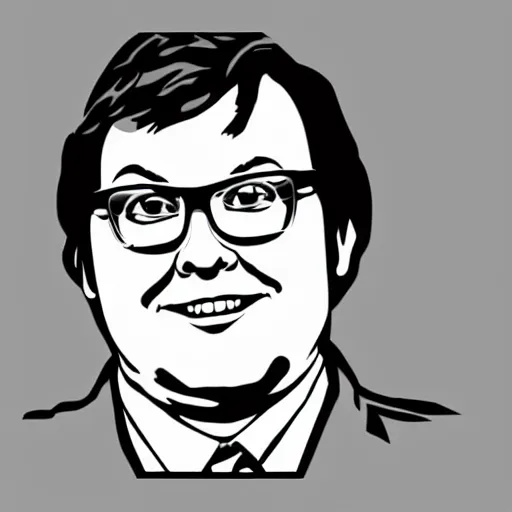 Image similar to clark duke hybrid, vector, svg sticker art