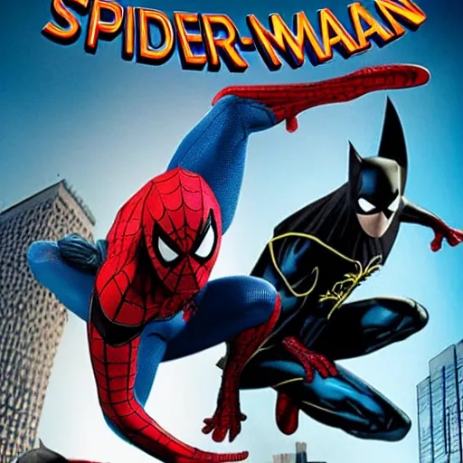 Image similar to Spider-Man VS Batman movie poster