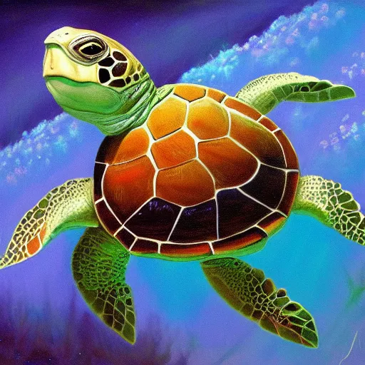 A sea turtle roams leisurely in the vast ocean. AI generative 28821584  Stock Photo at Vecteezy