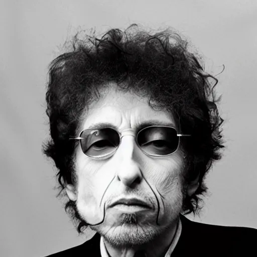 Image similar to bob dylan with cat eyes and whiskers and a pig nose