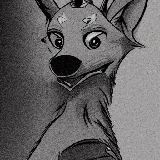 Image similar to a cartoon jackal