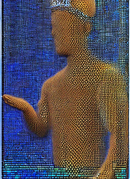 Image similar to god king of ai art, cpu gpu wafer, glitch art, notan, cyberwars by rene lalique, highly detailed, by william - adolphe bouguerea