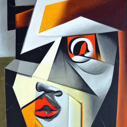 Prompt: a painting of a man's face with a tree growing out of it, a cubist painting by francis bacon, behance contest winner, deconstructivism, dystopian art, cubism, oil on canvas