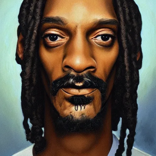 Image similar to beautiful portrait of Snoop Dogg like a ginger white person, face like european, Snoop Dogg blended white face paint, like , powerful , magic, thunders, dramatic lighting, intricate, wild, highly detailed, digital painting, artstation, concept art, smooth, sharp focus, illustration, art by artgerm and greg rutkowski and alphonse mucha, footage