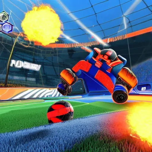 Image similar to adriano celentano in rocket league, 4 k