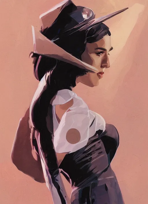 Image similar to detailed artwork by phil noto ; stylized painting of young jennifer connelly from the rocketeer ; brush texture ; asymmetric composition ; paint texture ; trending on artstation ; gallery painting by phil noto in the comic book style of phil noto