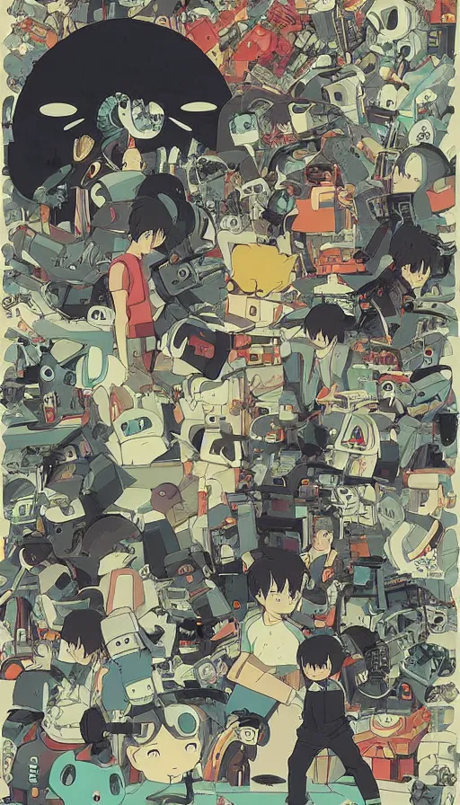 Prompt: techno artwork, by studio ghibli