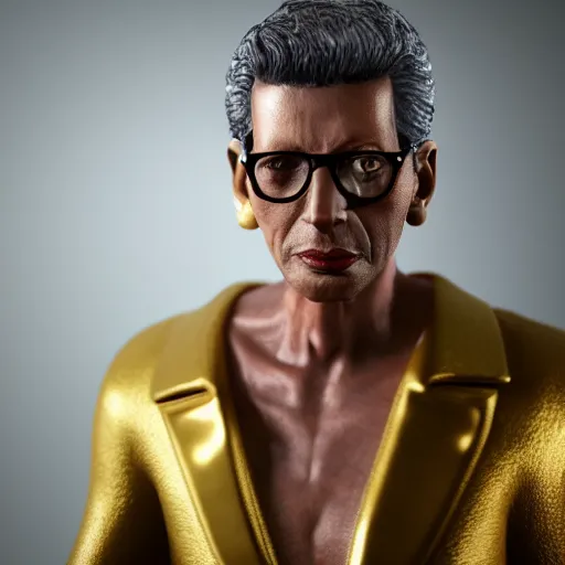 Image similar to hyperrealistic dslr film still of jeff goldblum disguised as gold doubloon, stunning 8 k octane comprehensive 3 d render, inspired by istvan sandorfi & greg rutkowski & unreal engine, perfect symmetry, dim volumetric cinematic lighting, extremely hyper - detailed, incredibly real lifelike attributes & flesh texture, intricate, masterpiece, artstation, stunning