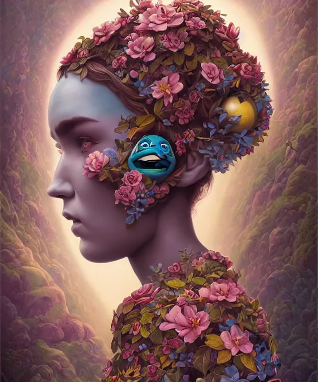 Image similar to an earth elemental portrait, pixar style by tristan eaton stanley artgerm and tom bagshaw