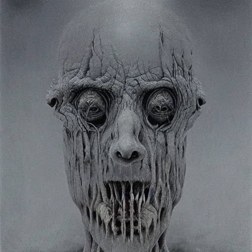 Image similar to nightmare fuel by Zdzisław Beksiński