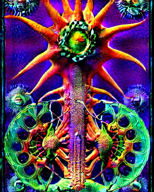 Image similar to poster of corona virus, intrinsic, drawn by Ernst Haeckel, psilocybin colorful, beeple rendering, written by HP Lovecraft