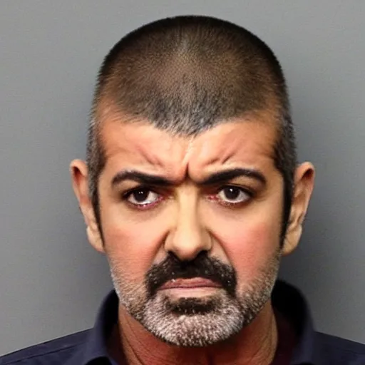 Prompt: george michael mugshot