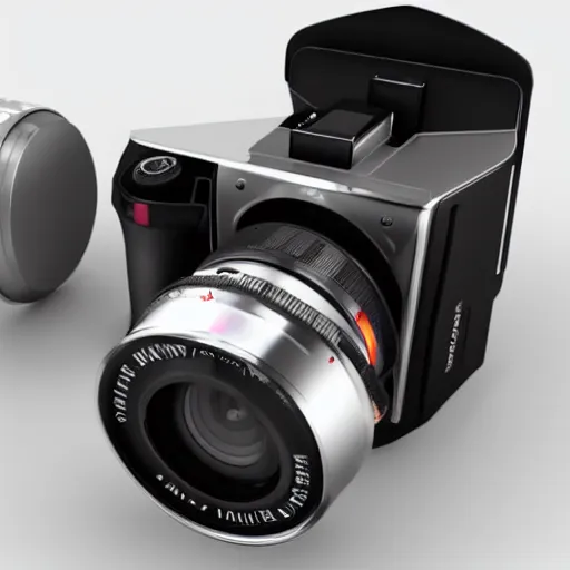 Image similar to a princess leia mirrorless camera, 3 d render