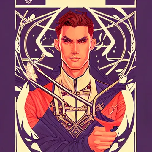 Image similar to concept art design illustration, acotar!, 1 6 colors, logo, ink drawing, art by jc leyendecker and sachin teng