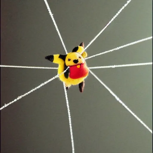 Prompt: a spiderweb Pikachu