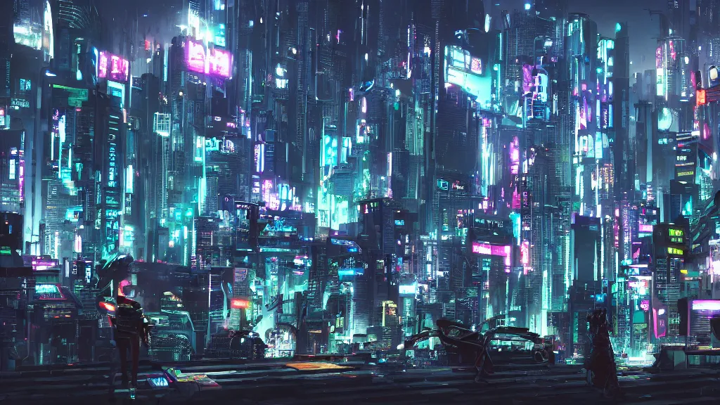 Image similar to cyberpunk city