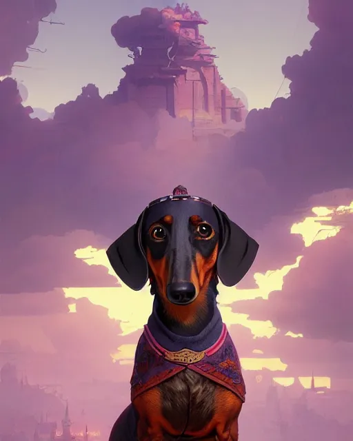 Prompt: highly detailed surreal vfx portrait of a nowpunk dachshund, stephen bliss, unreal engine, greg rutkowski, loish, rhads, beeple, makoto shinkai and lois van baarle, ilya kuvshinov, rossdraws, tom bagshaw, alphonse mucha, global illumination, detailed and intricate environment