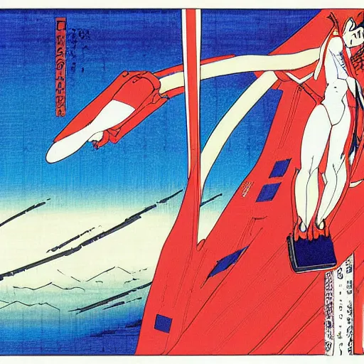 Prompt: neon genesis evangelion, by ando hiroshige