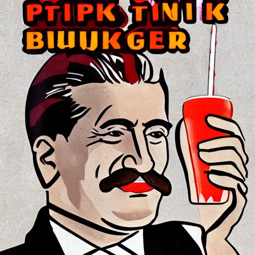 Image similar to stalin drink burger