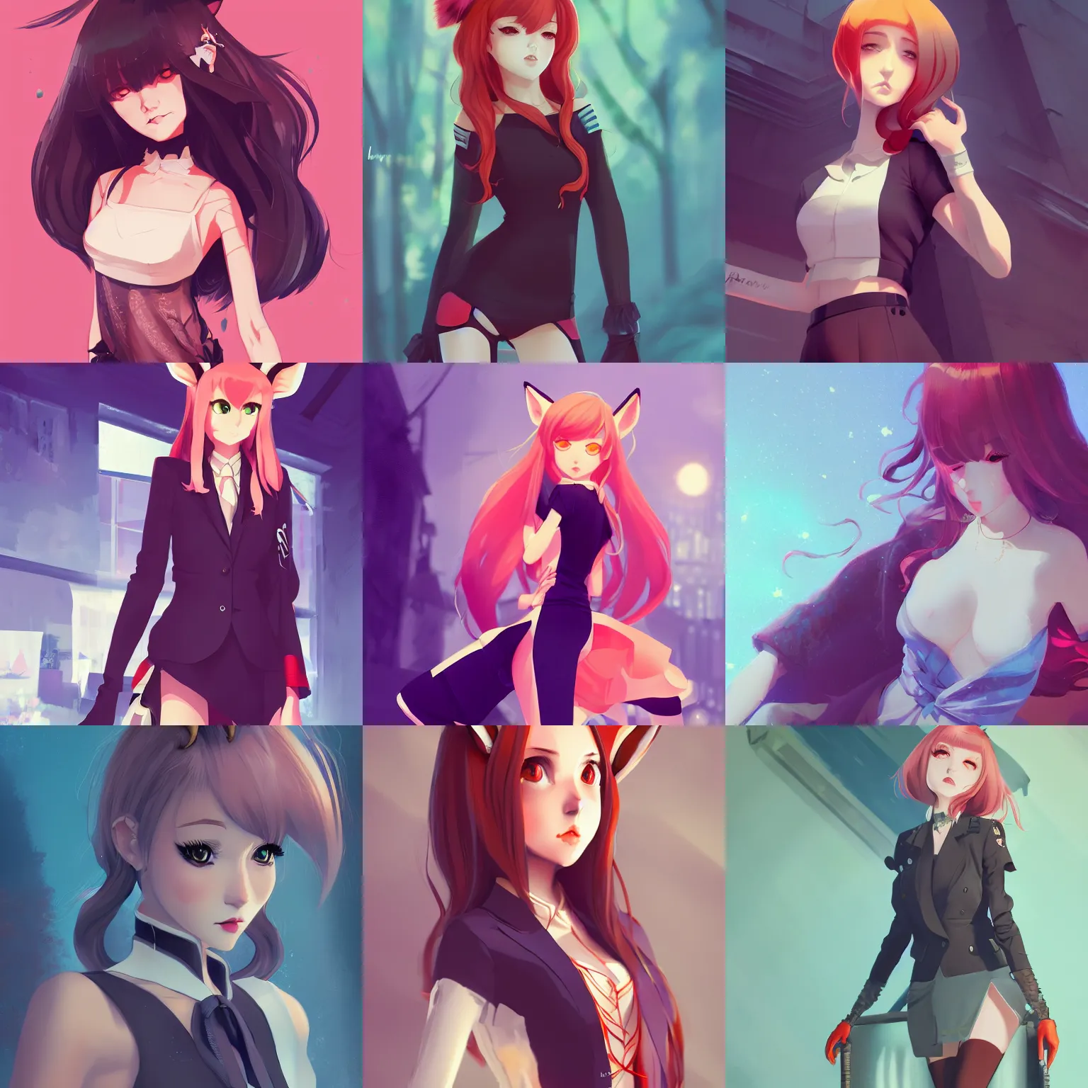 Prompt: a stunning fox girl in high fashion, castle chambers, 4k, anime key visual, lois van baarle, ilya kuvshinov, rossdraws, artstation