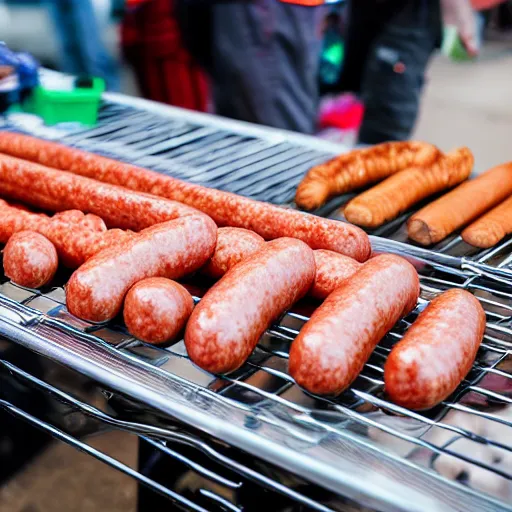 Image similar to bunnings sausage sizzle in hell, canon eos r 3, f / 1. 4, iso 2 0 0, 1 / 1 6 0 s, 8 k, raw, unedited, symmetrical balance, in - frame