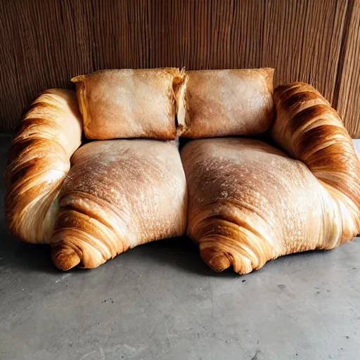 Prompt: croissant sofa