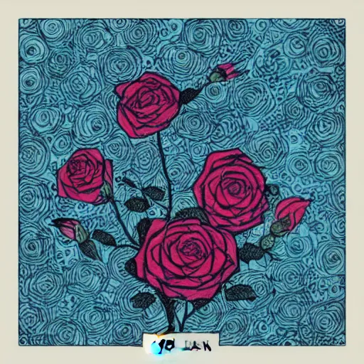 Image similar to “Rose, dotart, album art in the style of James Jean”