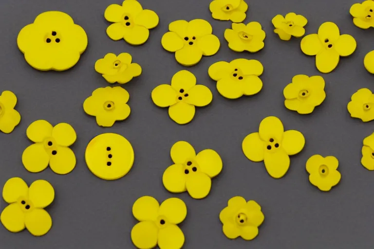 Prompt: yellow flower button