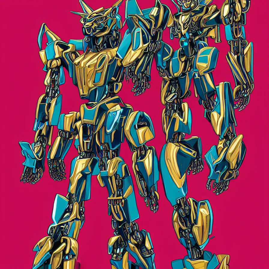 Image similar to a hypermaximalist overdetailed antropomorphic humanoid mecha or android with a hed of a lynx, tiger, or lion. lowbrow color palette. artwork by subjekt zero