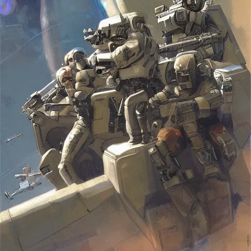 Image similar to tactical scifi team, by jon foster