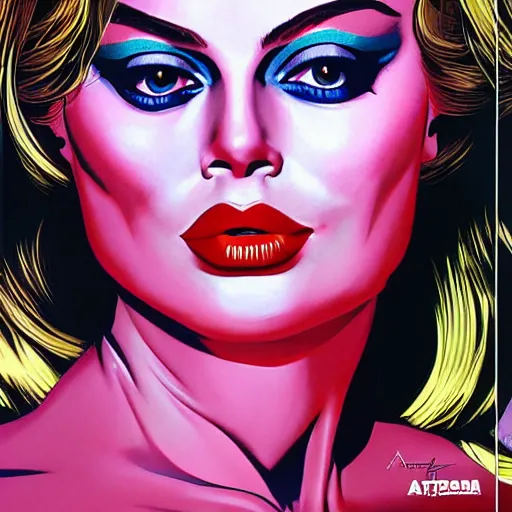 Image similar to page texture canvas texture eye shadow makeup smokey eyes margot robbie by artgem by brian bolland by alex ross by artgem by brian bolland by alex rossby artgem by brian bolland by alex ross by artgem by brian bolland by alex ross