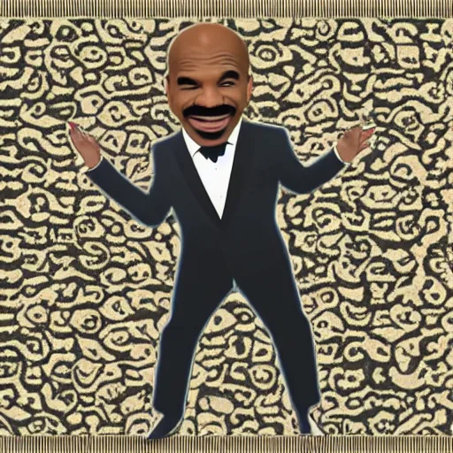 Prompt: Steve Harvey in the style of a carpet