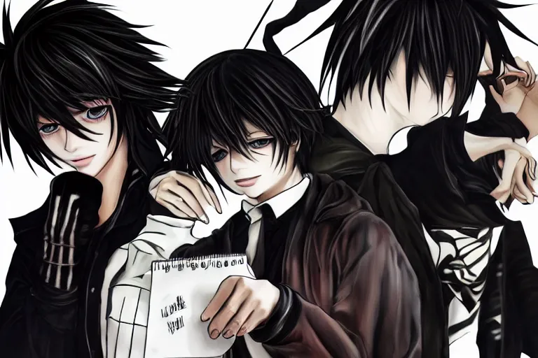 Prompt: l · lawliet, notebook, death note