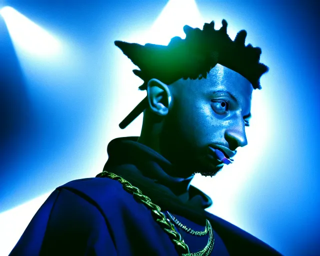 Prompt: 3 5 mm closeup portrait of 2 1 savage in the ocarina of time, pipes, wires, dramatic lighting, octane, blue lights, lens flare, industrial, dirty, trending on artstation, golden ratio, h. r. giger, mist, action, volumetric lighting