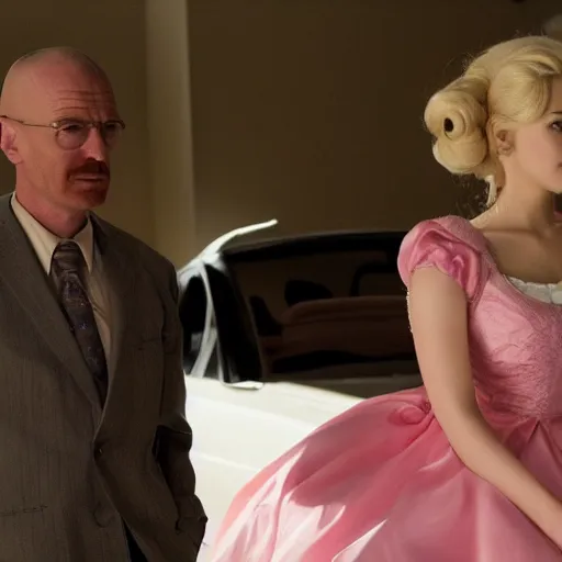 Prompt: princess peach starring in breaking bad. real person.
