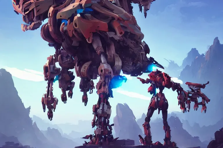 Image similar to sawtooth machine mecha animal beast robot of horizon forbidden west horizon zero dawn bioluminiscence, behance hd by jesper ejsing, by rhads, makoto shinkai and lois van baarle, ilya kuvshinov, rossdraws global illumination